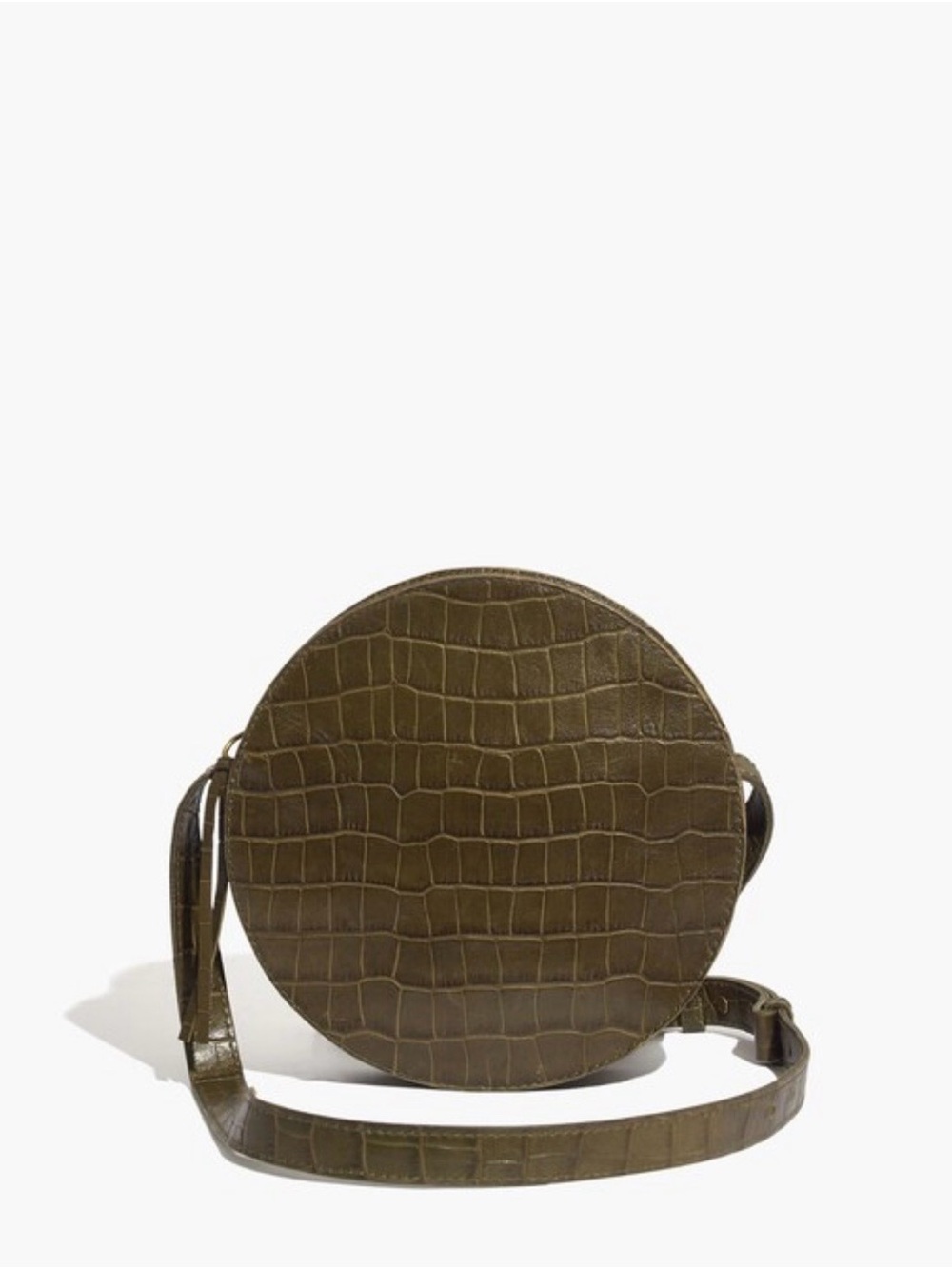Madewell Simple Circle Crossbody: Croc Embossed Leather Edition, Green